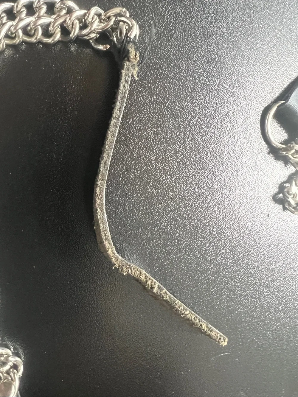 1990’ Harley-Davidson Rose Boot Chain Strap Silver /Leather, Rare Biker Jewelry